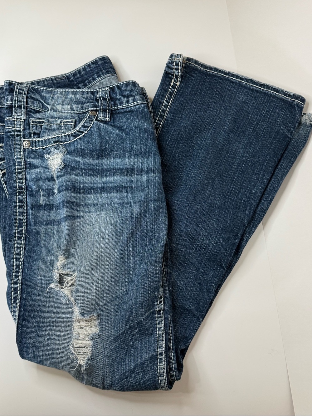 Women’s Silver Jeans Brand Blue Flare Wide Leg Denim Frances Style Sz W32/L31